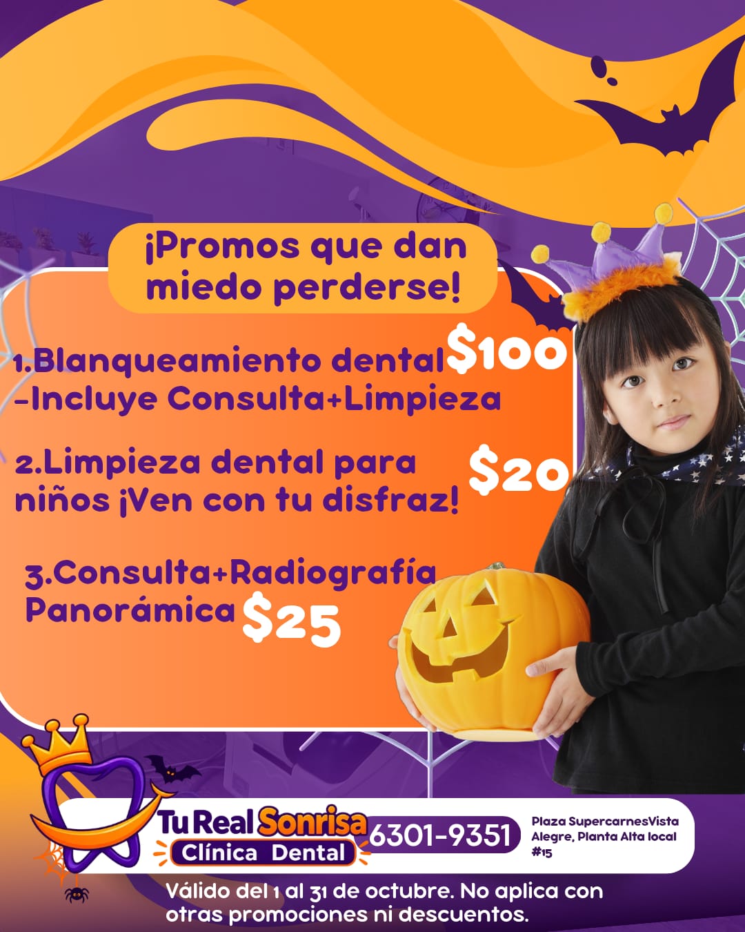 Flyer de promociones de SEPTIEMBRE de Clínica Dental Tu Real Sonrisa